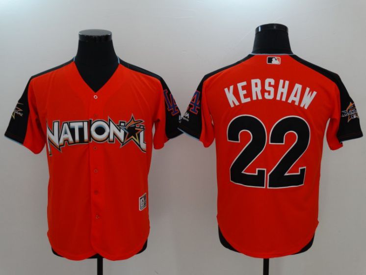 2017 MLB All-Star Washington Nationals #22 Kershaw Orange Jerseys